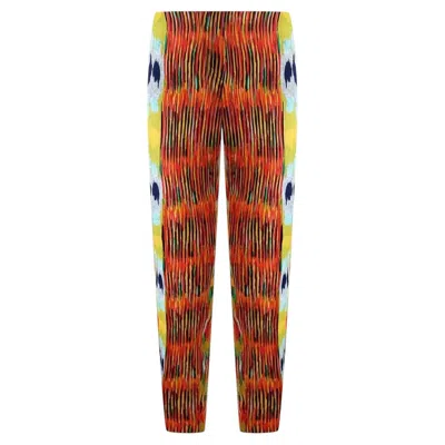 Pre-owned Celine 2000s Abstract Print Cropped Trousers / Multiple Colors In Brown
