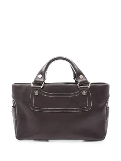 Celine 2000s Boogie Leather Tote Bag In Brown