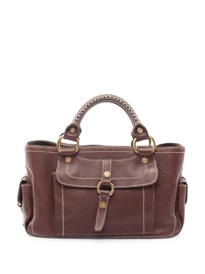 Pre-owned Celine 2000s Boogie Leather Tote Bag In Brown