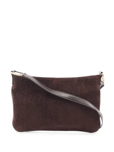 Pre-owned Celine 2000s C Blazon Leather Shoulder Bag In Brown