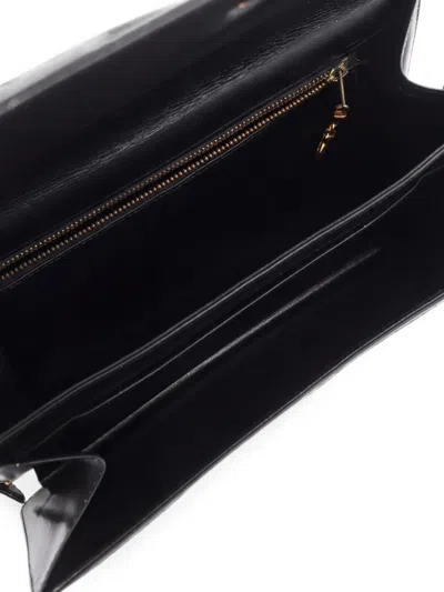 Pre-owned Celine 2000s Carriage-motif Leather Shoulder Bag In Black