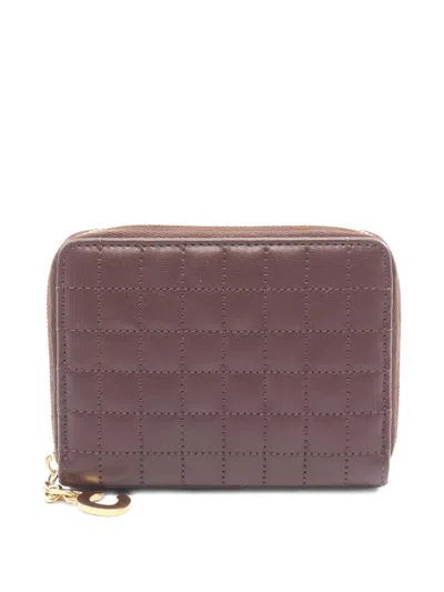 Pre-owned Celine 2000s C-charm Quilting Leather Purse In Brown