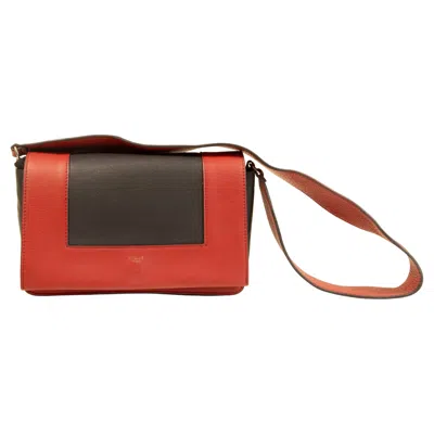 Pre-owned Celine 2000s  Frame Shoulder Bag Red & Anthracite Leather