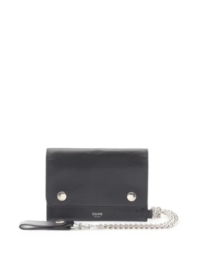 Pre-owned Celine 2000s Chain-strap Wallet In Black