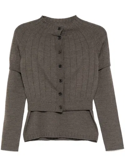 Pre-owned Celine 2000s Ensemble Cardigan Blouse In Brown