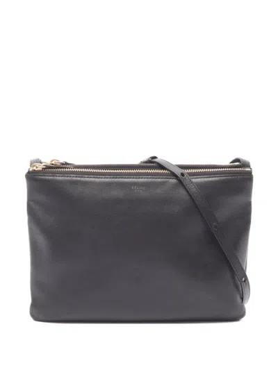 Pre-owned Celine 2000s Large Trio Shoulder Bag In Black
