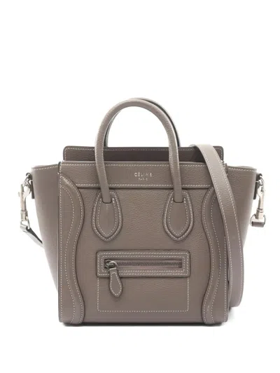 Pre-owned Celine 2000s Leather Tote Bag In Gray