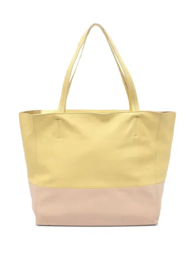 Pre-owned Celine 2000s Leather Tote Bag In Yellow