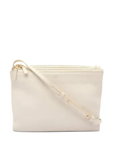 Pre-owned Celine 2000s Leather Trio Shoulder Bag In Neutral