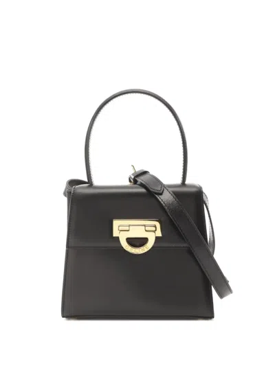 Pre-owned Celine 2000s Leather Two-way Handbag In Black