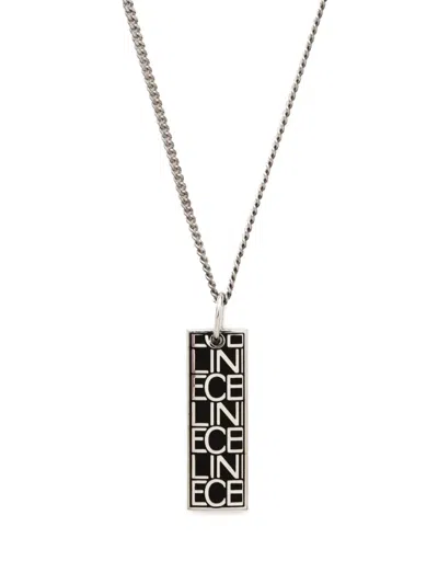 Pre-owned Celine 2000s Logo-plate Necklace In Silver