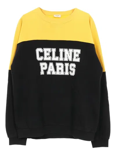 Pre-owned Celine 2000s Logo Print Sweatshirt In Black