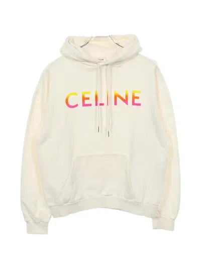 Pre-owned Celine 2000s Logo-print Hoodie In Neutral