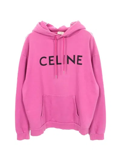 Pre-owned Celine 2000s Logo-print Hoodie In Pink