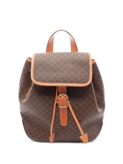 Pre-owned Celine 2000s Macadam Backpack In Brown