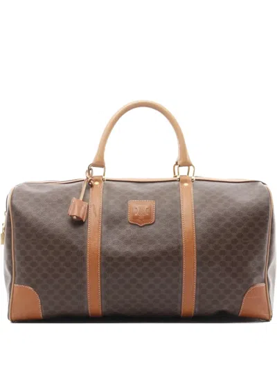 Pre-owned Celine 2000s Macadam Boston Holdall In Brown