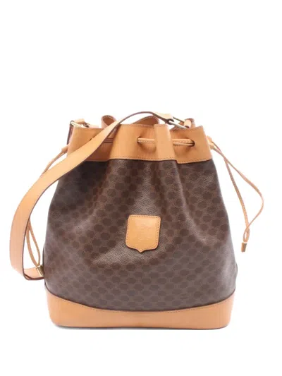 Pre-owned Celine 2000s Macadam Bucket Bag In Brown
