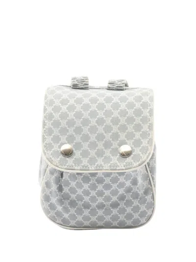Pre-owned Celine 2000s Macadam Canvas Backpack In Blue