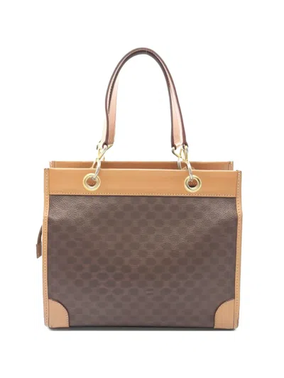 Pre-owned Celine 2000s Macadam Canvas Tote Bag In Brown