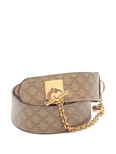 Pre-owned Celine 2000s Macadam Chain Belt In Neutral