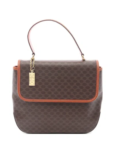 Pre-owned Celine 2000s Macadam Charm-detail Handbag In Brown