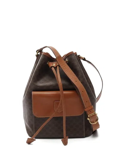 Pre-owned Celine 2000s Macadam Leather Bucket Bag
