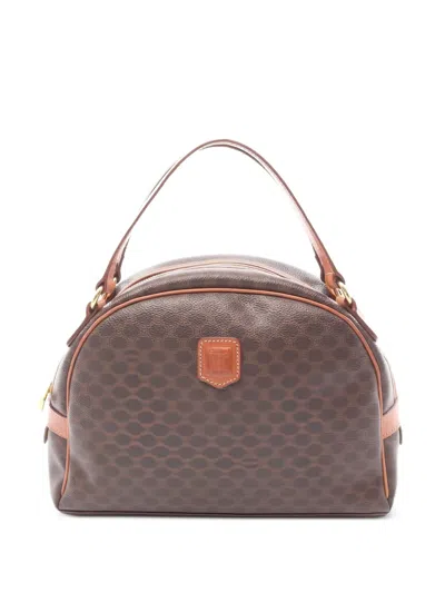 Pre-owned Celine 2000s Macadam Leather Shoulder Bag In Brown
