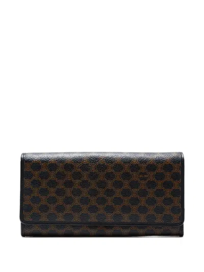 Pre-owned Celine 2000s Macadam Long Wallet In Black