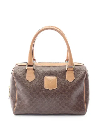 Pre-owned Celine 2000s Macadam Mini Boston Bag In Brown