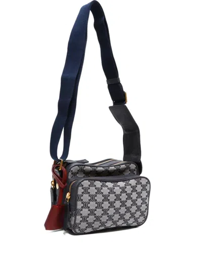 Pre-owned Celine 2000s Macadam-monogram Cross Body Bag In Black