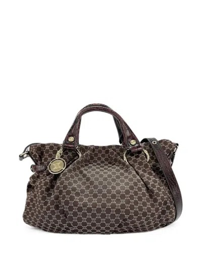 Pre-owned Celine 2000s Macadam Pattern Handbag In Brown