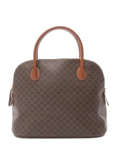 Pre-owned Celine 2000s Macadam-pattern Tote Bag In Brown