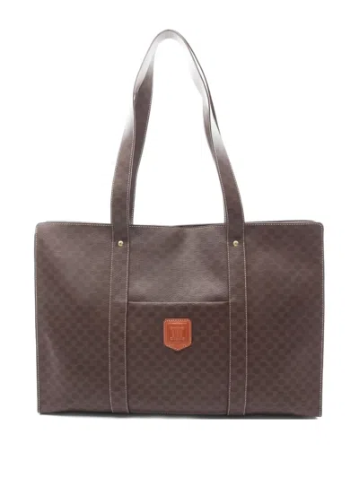 Pre-owned Celine 00s Macadam-pattern Tote Bag In Brown