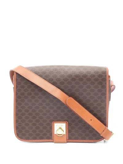 Pre-owned Celine 2000s Macadam Patterned Shoulder Bag In Brown