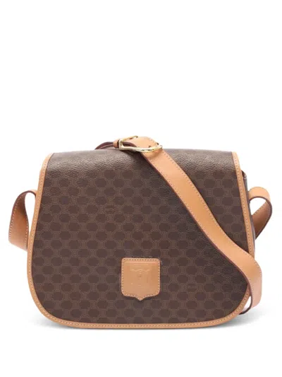 Pre-owned Celine 2000s Macadam Shoulder Bag In Brown