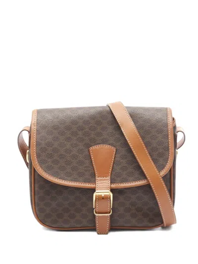 Pre-owned Celine 2000s Macadam Shoulder Bag In Brown