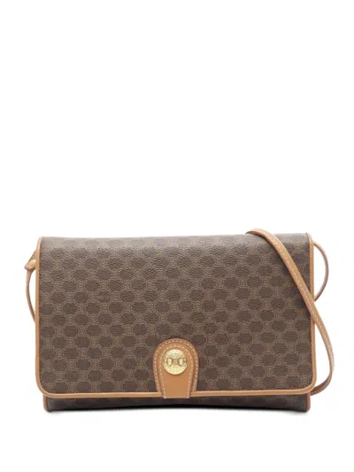 Pre-owned Celine 2000s Macadam Shoulder Bag In Brown