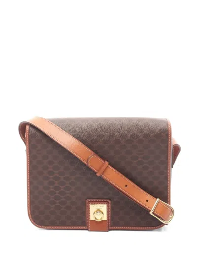 Pre-owned Celine 2000s Macadam Shoulder Bag In Brown
