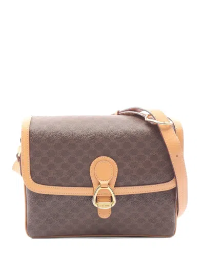 Pre-owned Celine 2000s Macadam Shoulder Bag In Brown