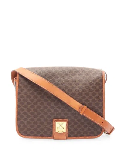 Pre-owned Celine 2000s Macadam Shoulder Bag In Brown