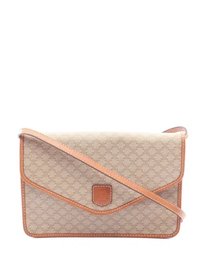 Pre-owned Celine 2000s Macadam Shoulder Bag In Neutral