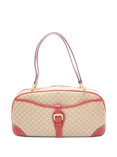 Pre-owned Celine 2000s Macadam Shoulder Bag In Neutral
