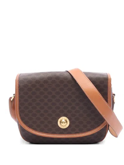 Pre-owned Celine 2000s Macadam Star Ball Shoulder Bag In Brown