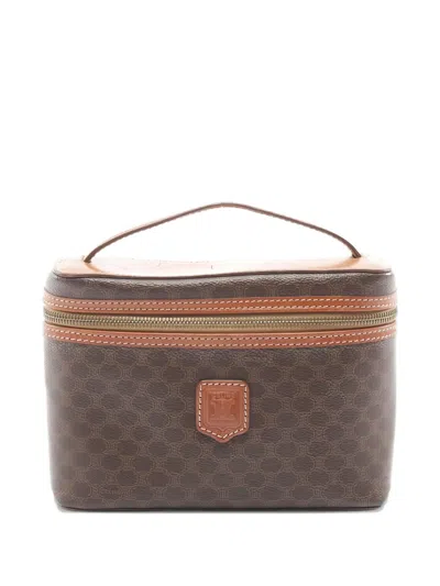 Pre-owned Celine 2000s Macadam Top-handle Vanity Tote Bag In Brown