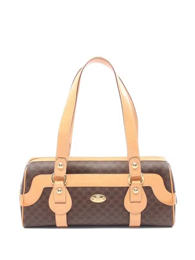 Pre-owned Celine 2000s Macadam Top-handles Shoulder Bag In Brown