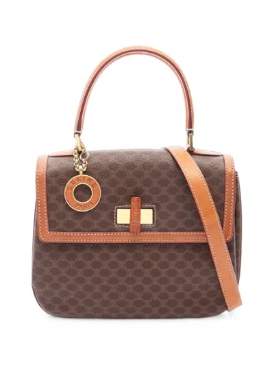 Pre-owned Celine 2000s Macadam Turn-lock Tote Bag In Brown