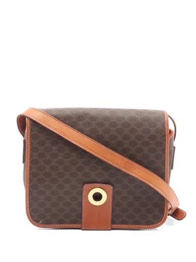 Pre-owned Celine 2000s Macadam-pattern Cross-body Bag In Brown