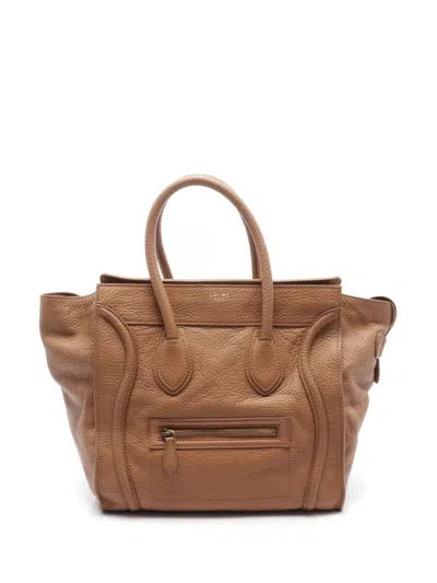 Pre-owned Celine 2000s Micro Luggage Handbag In ブラウン