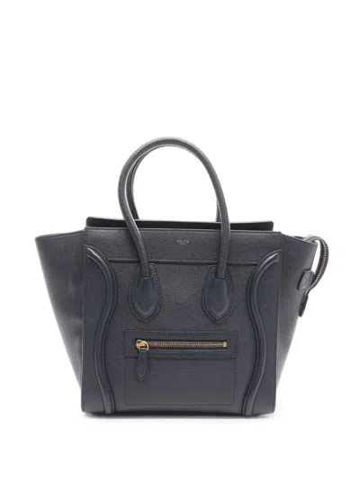 Pre-owned Celine 2000s Micro Luggage Tote Bag In ブルー