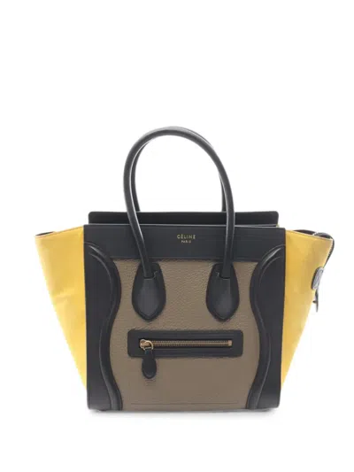Pre-owned Celine 2000s Micro Luggage Tote Bag In Black